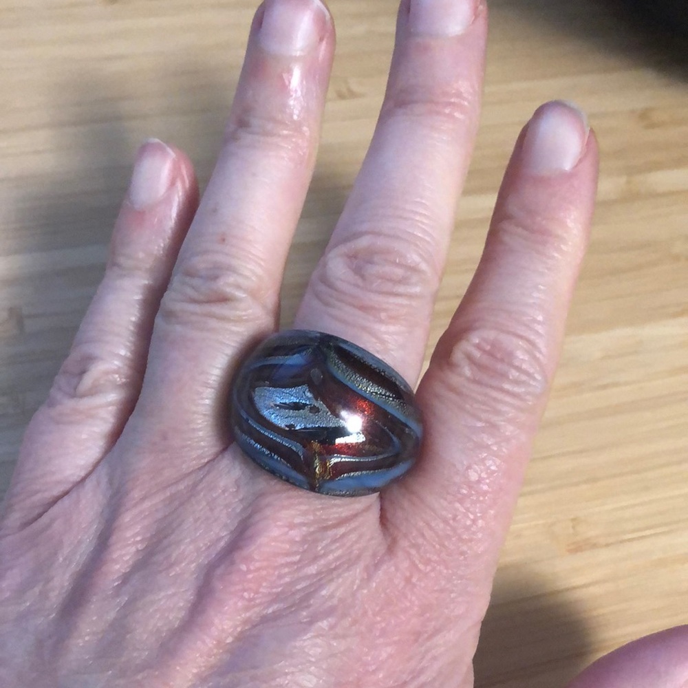 Murano glass dome ring